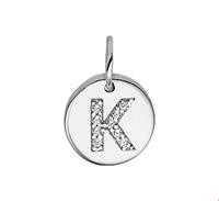 Bedel Letter K Zirkonia Zilver