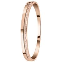 Lucardi Stalen armband bangle rose light peach kristal