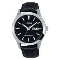 Lorus RXN27DX5 Horloge staal-leder zilverkleurig-zwart 40 mm
