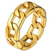 Mendes Edelstaal heren ring Cuban Link Goudkleurig-21mm