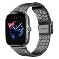 Strap-itÂ Strap-it Amazfit GTS 3 roestvrij stalen band (zwart)