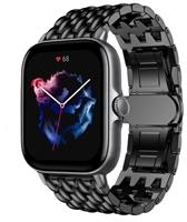 Strap-itÂ Strap-it Amazfit GTS 3 stalen draak band (zwart)