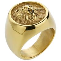 Mendes heren ring Leeuw Edelstaal Goudkleurig-17mm