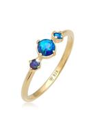 Elli Dames Band Geo Vintage Trend met Synthetische Opaal in 925 Sterling Zilver