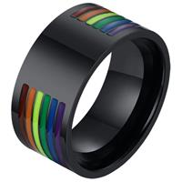 LGT JWLS Regenboog heren ring Edelstaal Zwart-19mm