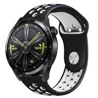 Strap-it Huawei Watch GT 3 46mm sport band (zwart/wit)
