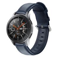 Strap-it Samsung Galaxy Watch 46mm leren bandje (donkerblauw)