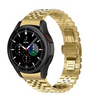Strap-it Samsung Galaxy Watch 4 Classic 42mm Jubilee stalen band (goud)