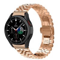 Strap-it Samsung Galaxy Watch 4 Classic 42mm Jubilee stalen band (rosé goud)
