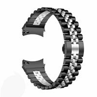 Strap-it Samsung Galaxy Watch 4 - 40mm Jubilee stalen band (zwart/zilver)