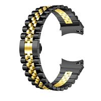 Strap-it Samsung Galaxy Watch 4 - 40mm Jubilee stalen band (zwart/goud)