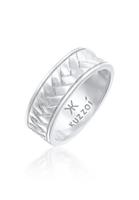 KUZZOI Herenring Visgraat Vintage Massief in 925 Sterling Zilver Zilver