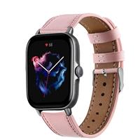 Strap-it Amazfit GTS 3 bandje leer (roze)