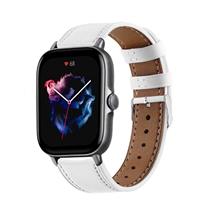 Strap-it Amazfit GTS 3 bandje leer (wit)