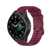 Strap-it Samsung Galaxy Watch 4 Classic 42mm Luxe Siliconen bandje (donkerrood)