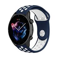 Strap-it Amazfit GTR 3 (Pro) sport band (blauw/wit)