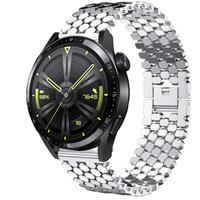 Strap-it Huawei Watch GT 3  46mm stalen vis band (zilver)