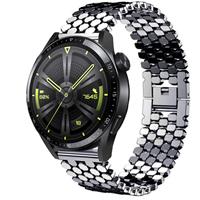Strap-it Huawei Watch GT 3  46mm stalen vis band (zwart)