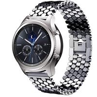 Strap-it Samsung Gear S3 stalen vis band (zwart)