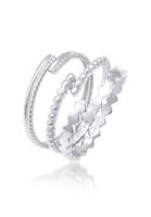 Elli Dames stapelen Ring Set Open Geo Minimaal Verstelbaar in 925 Sterling Zilver Verguld