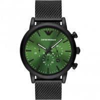 Emporio Armani AR11470 Zwart en Luigi Green Chronograaf Quartz Herenhorloge