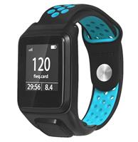 Strap-it TomTom Runner 3 sport bandje (zwart/blauw)