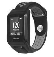 Strap-it TomTom Runner 3 sport bandje (zwart/grijs)