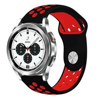 Strap-it Samsung Galaxy Watch 4 - 44mm sport band (Zwart/Rood)