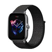 Strap-it Amazfit GTS 3 nylon bandje (zwart)