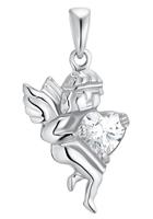 amor Hanger met motief voor dames, 925 Sterling zilver, zirkonia synth. | engel