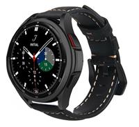 Strap-it Samsung Galaxy Watch 4 Classic 46mm leren bandje (Zwart)