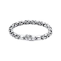 KUZZOI Herren Panzerarmband Königskette Basic 925 Silber