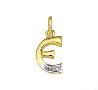 Tft Bedel Letter E Diamant 0.005 Ct. Goud