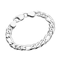 Smart Jewel Armband "Figarokette 3/1 diamantiert, massiv, Silber 925"