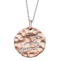 Goldmaid Collier, Löwe Sternzeichen 925 Silber rot 9 Zirkonia