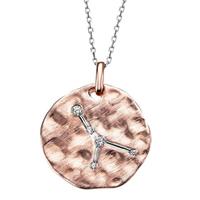 Goldmaid Collier, Krebs Sternzeichen 925 Silber rot 9 Zirkonia