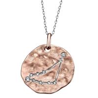 Goldmaid Collier, Steinbock Sternzeichen 925 Silber rot 9 Zirkonia