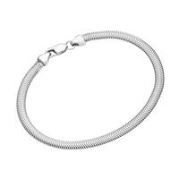Smart Jewel Armband »gedrückte Schlangenkette massiv, Silber 925«