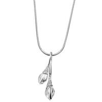Goldmaid Collier, 925 Sterlingsilber Blüte matt 13 Zirkonia weiß