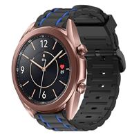 Strap-it Samsung Galaxy Watch 3 41mm sport gesp band (zwart/blauw)