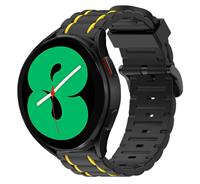 Strap-it Samsung Galaxy Watch 4 44mm sport gesp band (zwart/geel)