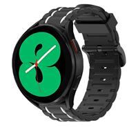 Strap-it Samsung Galaxy Watch 4 44mm sport gesp band (zwart/wit)