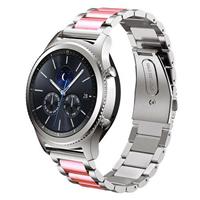 Strap-it Samsung Gear S3 stalen band (zilver/roze)