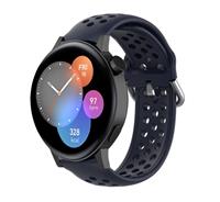 Strap-it Huawei Watch GT3 42mm siliconen bandje met gaatjes (donkerblauw)