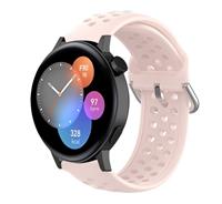 Strap-it Huawei Watch GT3 42mm siliconen bandje met gaatjes (roze)
