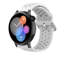 Strap-it Huawei Watch GT3 42mm siliconen bandje met gaatjes (wit)