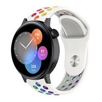 Strap-it Huawei Watch GT3 42mm sport band (wit/kleurrijk)