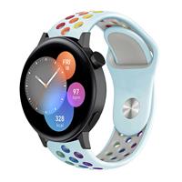 Strap-it Huawei Watch GT3 42mm sport band (lichtblauw/kleurrijk)