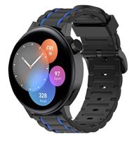 Strap-it Huawei Watch GT3 42mm sport gesp band (zwart/blauw)