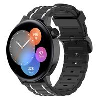 Strap-it Huawei Watch GT3 42mm sport gesp band (zwart/wit)